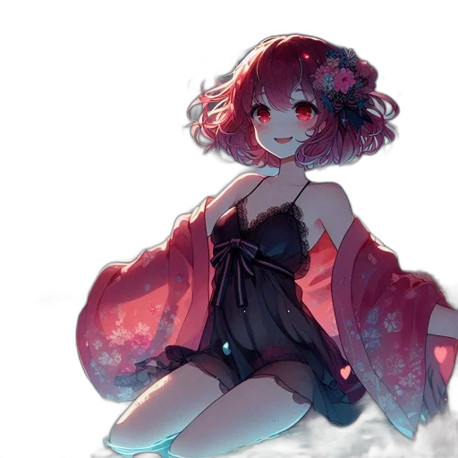 dress, flower, crown, creature transparent PNG cut-out