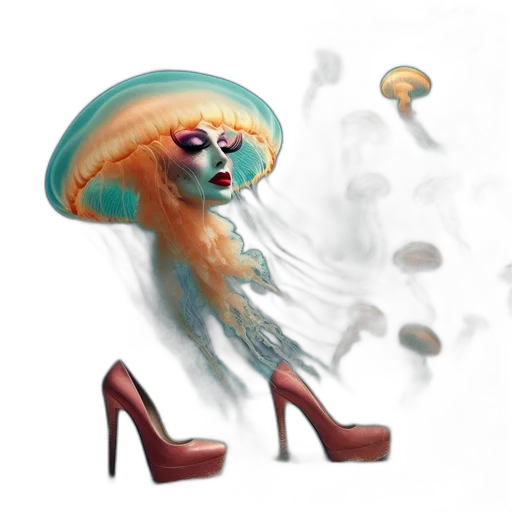 shoes, dress, creature, hair transparent PNG cut-out