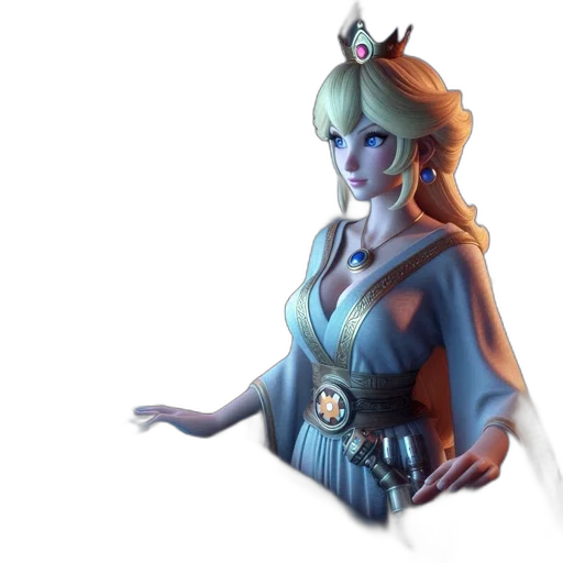 crown, staff, dress, fantasy art transparent PNG cut-out