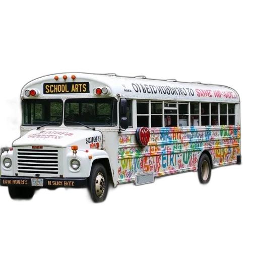 concept art, white, school, bus transparent PNG cut-out