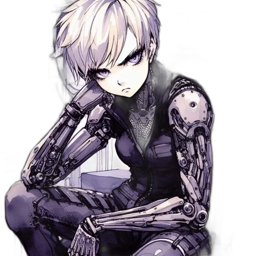 robot, weapon, cyberpunk, concept art transparent PNG cut-out
