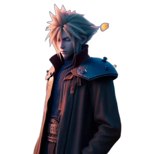 jacket, staff, hat, creature transparent PNG cut-out