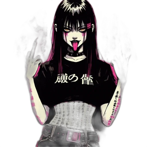 anime, cyberpunk, cartoon, fantasy art transparent PNG cut-out