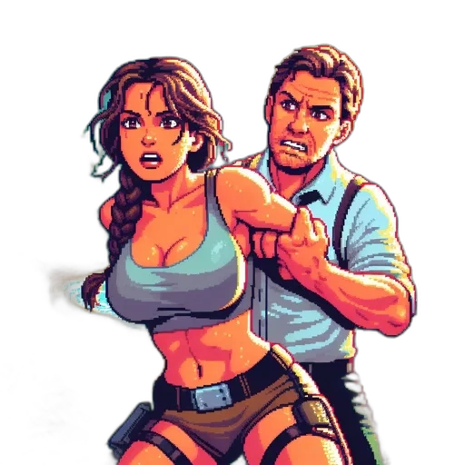 comic book art, concept art, pixel art, cartoon transparent PNG cut-out