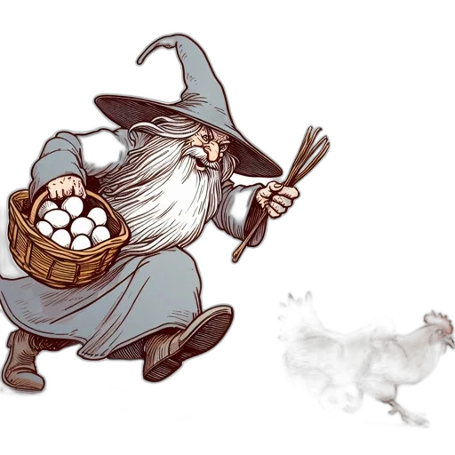 fantasy art, concept art, fog, elderly transparent PNG cut-out