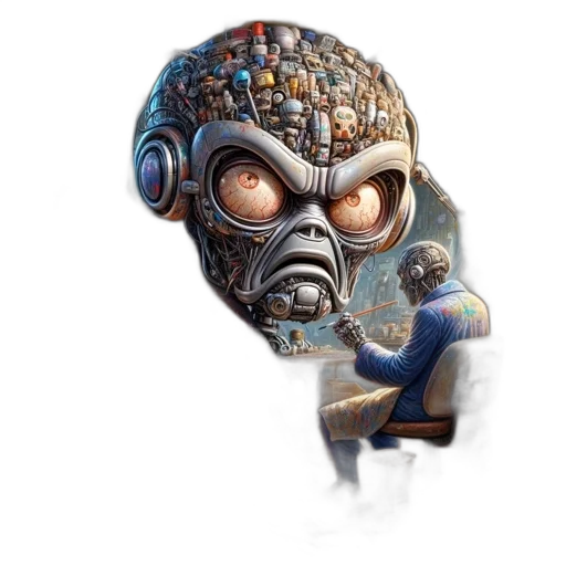 mask, robot, face, weapon transparent PNG cut-out