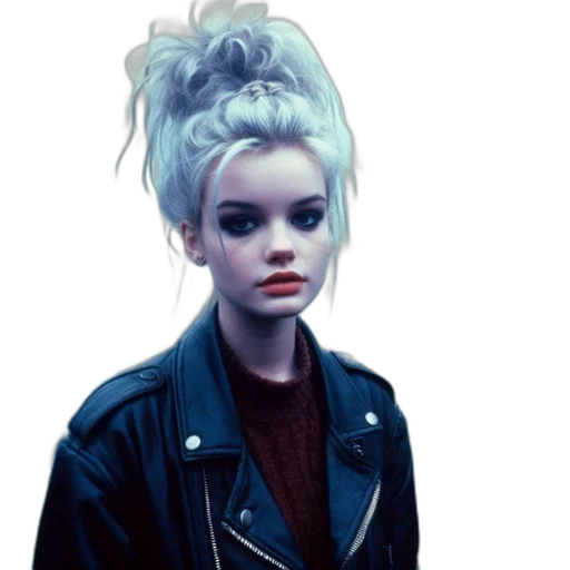 jacket, hair, face, creature transparent PNG cut-out