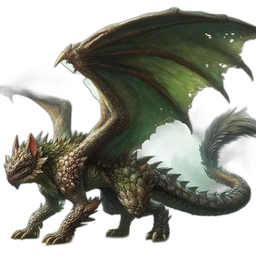 dragon, creature, animal, staff transparent PNG cut-out