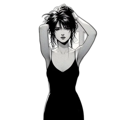 dress, jewelry, comic book art, cartoon transparent PNG cut-out