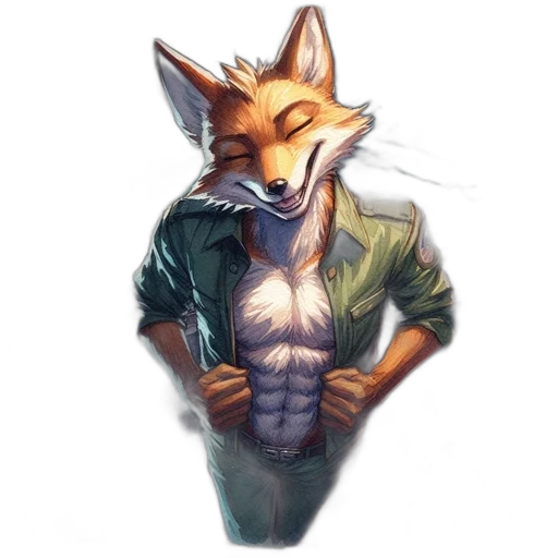 jacket, animal, staff, watercolor transparent PNG cut-out