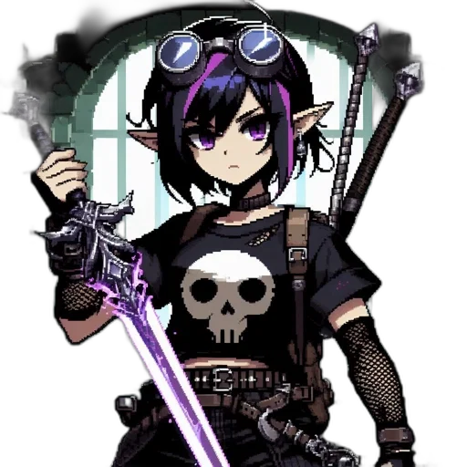 weapon, staff, sword, pixel art transparent PNG cut-out