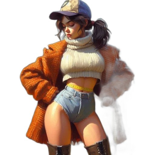 jacket, hat, weapon, concept art transparent PNG cut-out