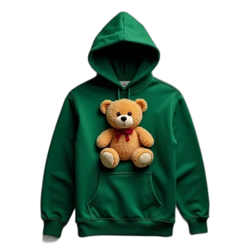 jacket, 3d render, green, hoodie transparent PNG cut-out