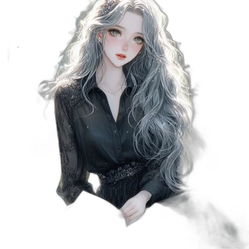 dress, hair, dragon, creature transparent PNG cut-out