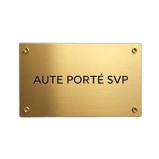 golden, rectangular, plaque, words transparent PNG cut-out