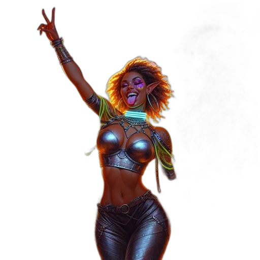 concept art, fantasy art, comic book art, cyberpunk transparent PNG cut-out