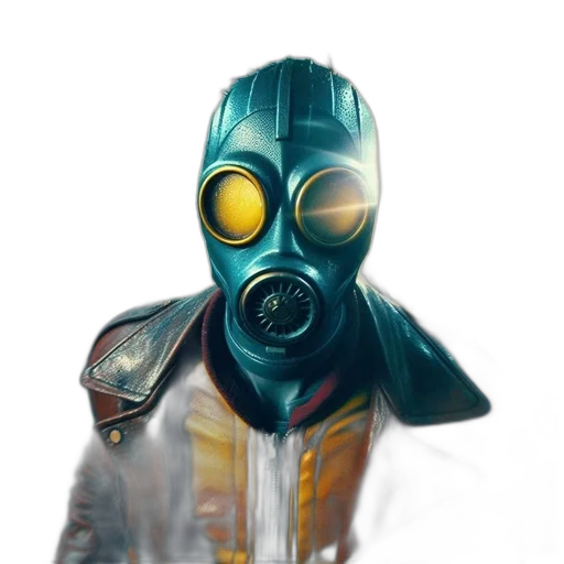 mask, robot, jacket, concept art transparent PNG cut-out