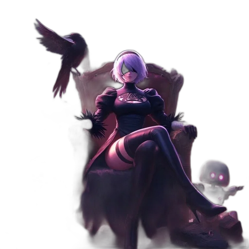 dress, staff, weapon, creature transparent PNG cut-out