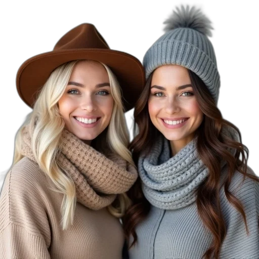 hat, earth tones, monochrome, two transparent PNG cut-out