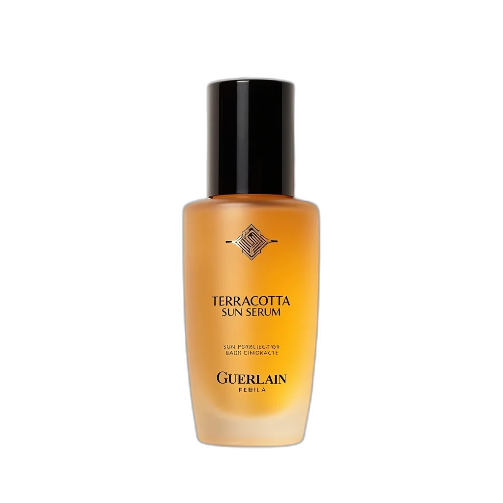 bottle, terracotta, sun, serum transparent PNG cut-out