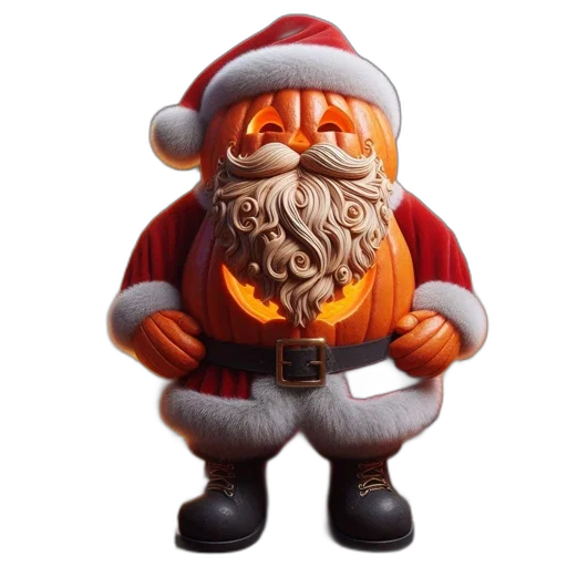 3d render, pumpkin, sculpture, dressed transparent PNG cut-out