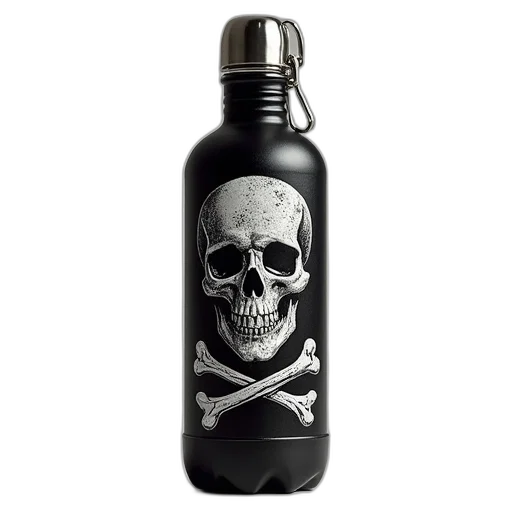 bottle, siggs, skull, crossbones transparent PNG cut-out