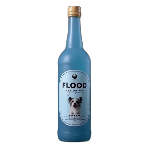 bottle, food, 3d render, blue transparent PNG cut-out