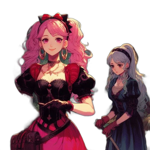 dress, staff, crown, concept art transparent PNG cut-out