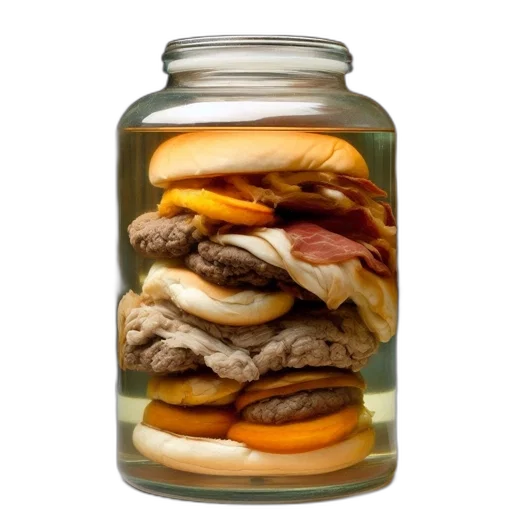 food, bottle, photorealistic, tall transparent PNG cut-out