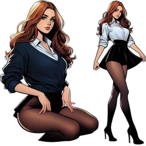 comic book art, concept art, cartoon, fantasy art transparent PNG cut-out