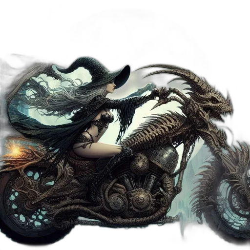 dragon, hair, creature, weapon transparent PNG cut-out