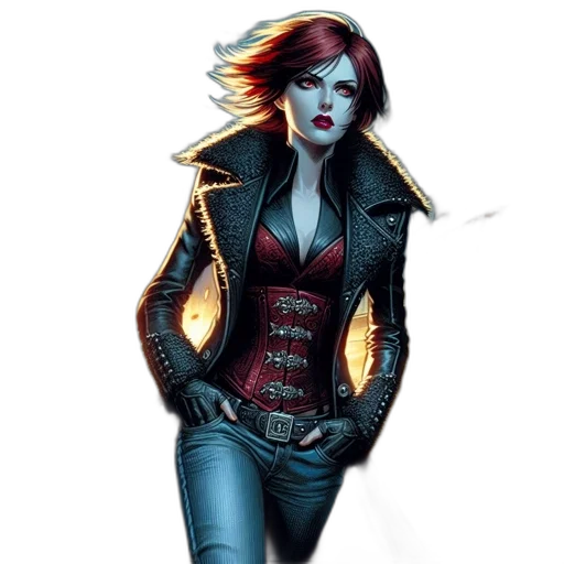 jacket, comic book art, concept art, fantasy art transparent PNG cut-out
