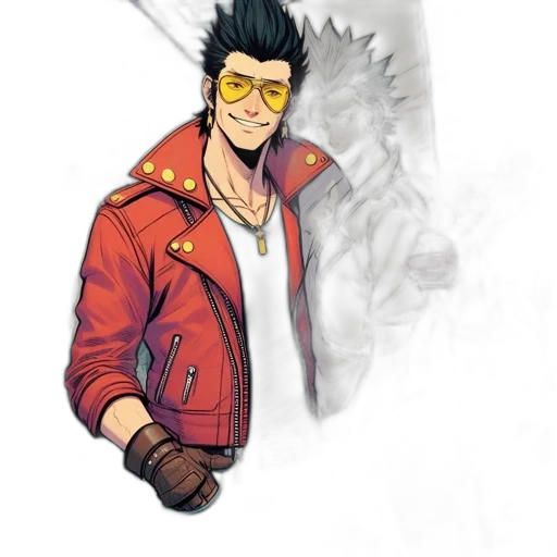 jacket, staff, concept art, comic book art transparent PNG cut-out