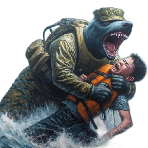 creature, concept art, comic book art, photorealistic transparent PNG cut-out