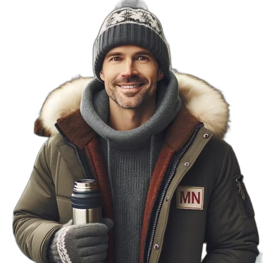 jacket, hat, photorealistic, man transparent PNG cut-out