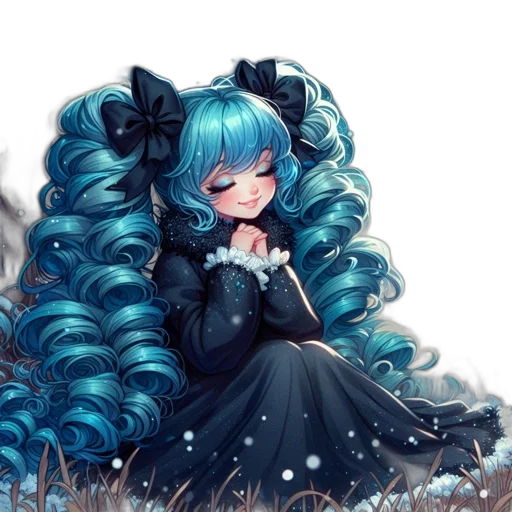 hair, creature, dress, flower transparent PNG cut-out