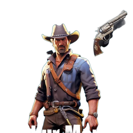 weapon, staff, jacket, hat transparent PNG cut-out
