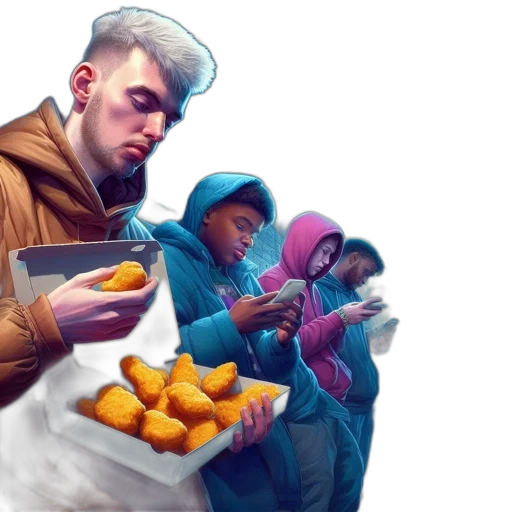 food, jacket, concept art, photorealistic transparent PNG cut-out