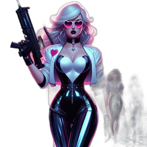 weapon, comic book art, concept art, cyberpunk transparent PNG cut-out