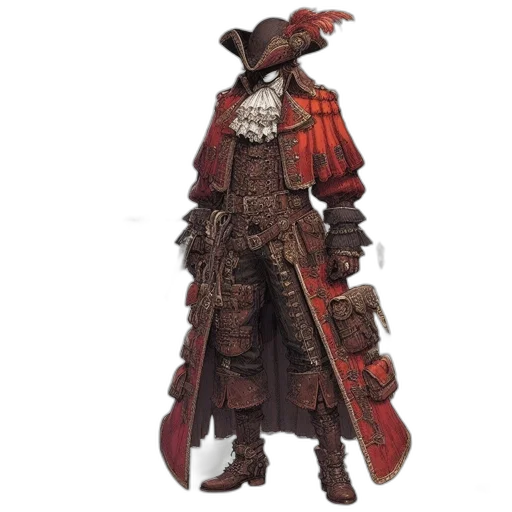 jacket, staff, mask, hat transparent PNG cut-out