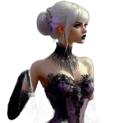 dress, fantasy art, concept art, cyberpunk transparent PNG cut-out