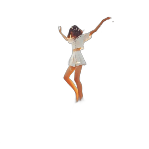 dress, staff, hair, creature transparent PNG cut-out