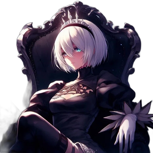 crown, dress, staff, face transparent PNG cut-out
