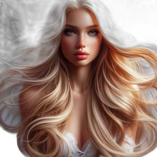 hair, photorealistic, fantasy art, concept art transparent PNG cut-out