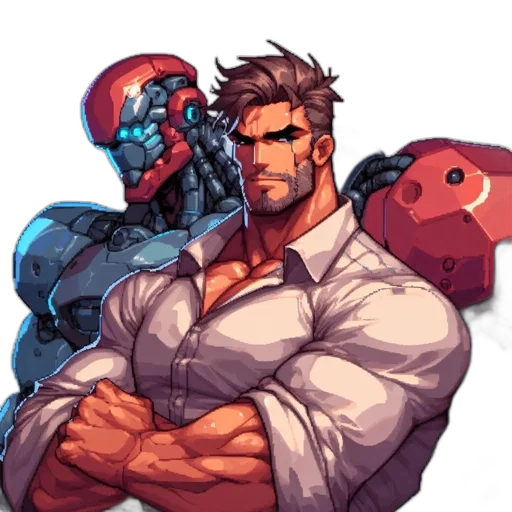robot, pixel art, comic book art, concept art transparent PNG cut-out
