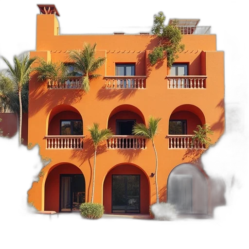 building, photorealistic, 3d render, watercolor transparent PNG cut-out