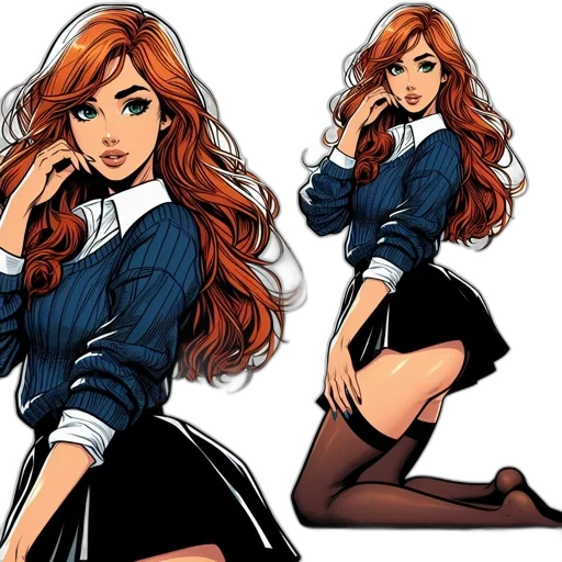comic book art, cartoon, concept art, anime transparent PNG cut-out