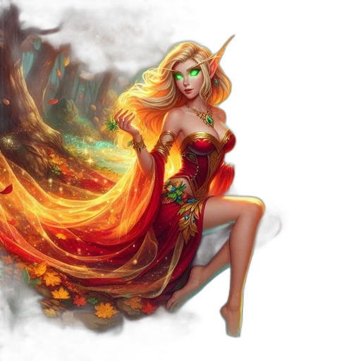 dress, fantasy art, concept art, comic book art transparent PNG cut-out