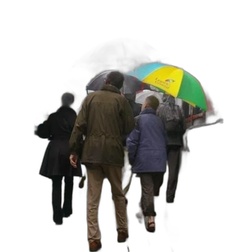 umbrella, jacket, staff, 3d render transparent PNG cut-out