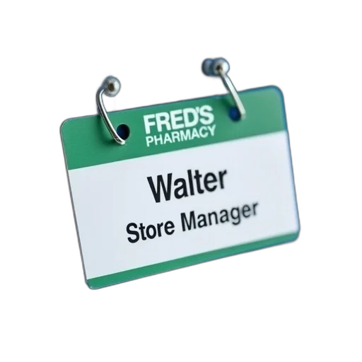 staff, close-up, name, tag transparent PNG cut-out